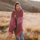 Sherpa Scarf Shawl - Denim Red