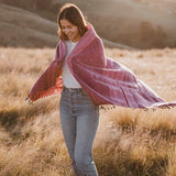 Sherpa Scarf Shawl - Denim Red