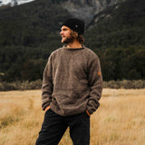 Mens Weekender NZ Wool Jersey - Dark Natural Brown