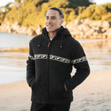 Mens Raglan Wave NZ Wool Jacket - Charcoal