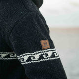Mens Raglan Wave NZ Wool Jacket - Charcoal