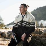 Mens Whale Bay NZ Wool Jacket - Cream Mix