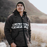 Mens Koru NZ Wool Jacket - Dark Natural Brown