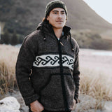 Mens Koru NZ Wool Jacket - Dark Natural Brown