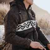 Mens Koru NZ Wool Jacket - Dark Natural Brown
