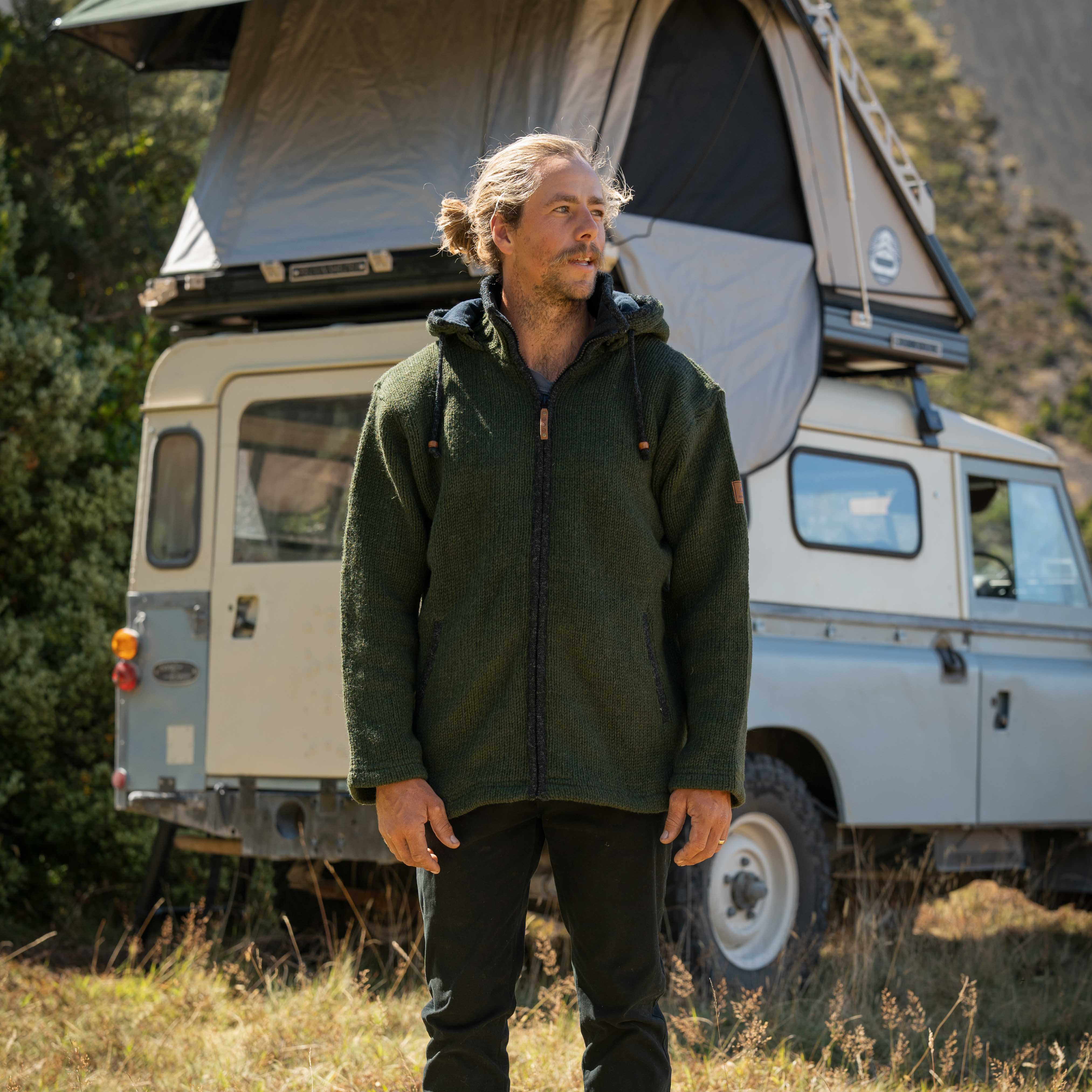 Mens Riverstone NZ Wool Jacket - Forest Green