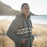 Mens Koru NZ Wool Jacket - Stone Grey