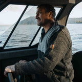Mens Station Half Zip NZ Wool Jersey - Charcoal Grey