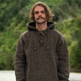 Mens Coastal NZ Wool Jersey - Dark Natural Brown