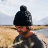 Merino Wool Ohakune Beanie - Black