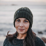 Merino Wool Cable Beanie - Forest