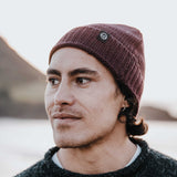 Merino Wool Fisherman Beanie - Grape