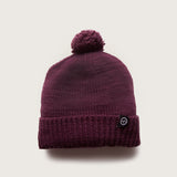 Merino Pom Pom Beanie - Grape