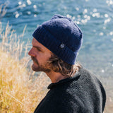 Merino Wool Fisherman Beanie - Navy