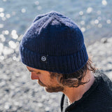 Merino Wool Fisherman Beanie - Navy