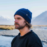 Merino Wool Fisherman Beanie - Navy