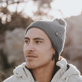 Merino Pom Pom Beanie - Slate
