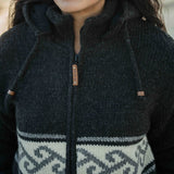 Womens Koru NZ Wool Jacket - Charcoal