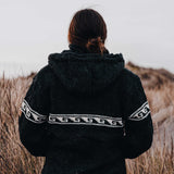 Womens Raglan Wave NZ Wool Jacket - Charcoal