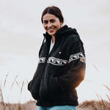 Womens Raglan Wave NZ Wool Jacket - Charcoal