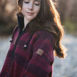 Womens Riverstone NZ Wool Jacket - Cherry
