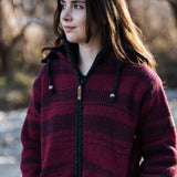 Womens Riverstone NZ Wool Jacket - Cherry