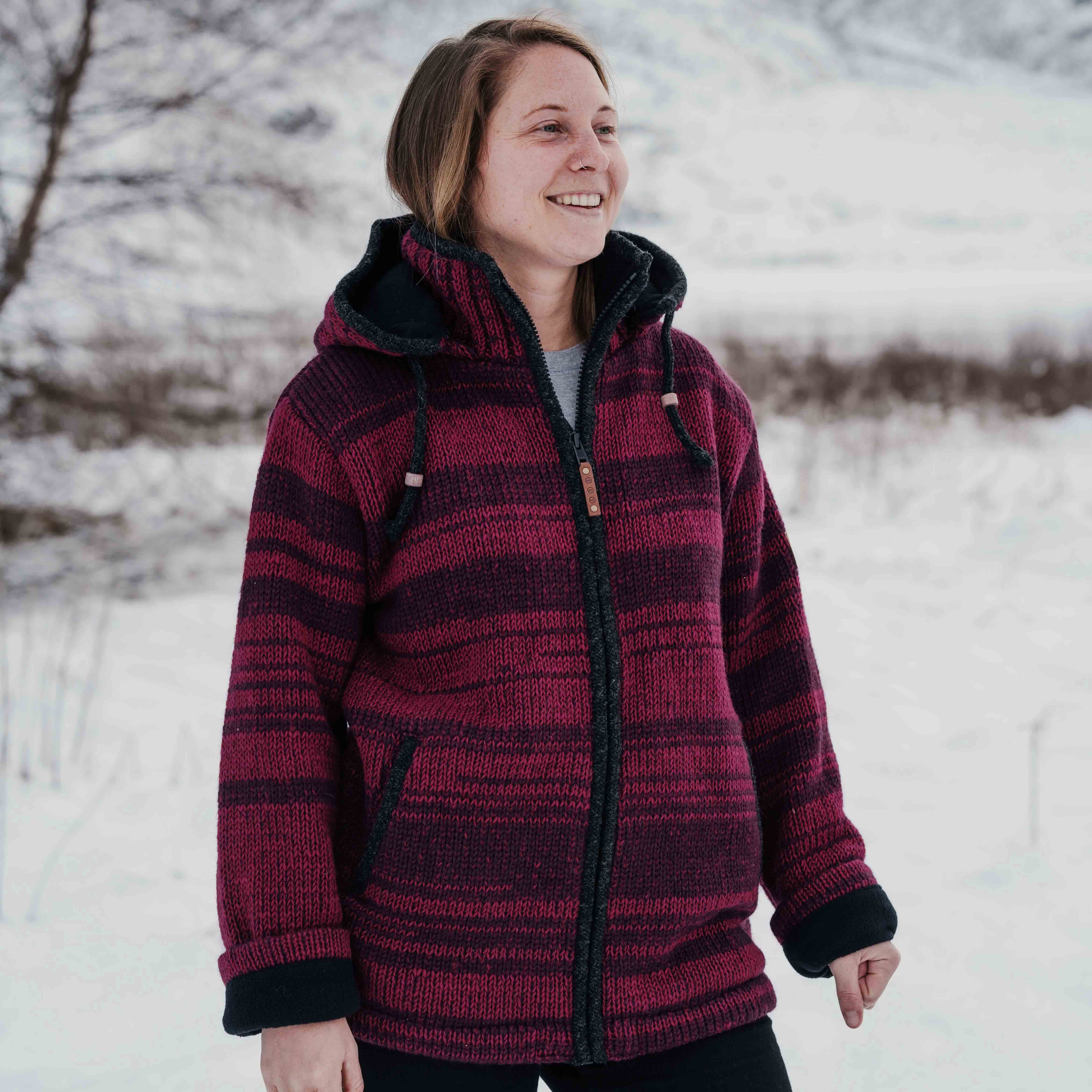 Womens Riverstone NZ Wool Jacket - Cherry
