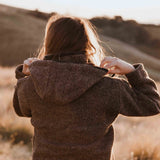 Womens Koru NZ Wool Jacket - Dark Natural Brown