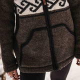 Womens Koru NZ Wool Jacket - Dark Natural Brown