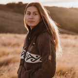 Womens Koru NZ Wool Jacket - Dark Natural Brown