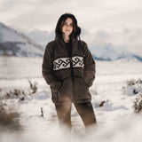 Womens Koru NZ Wool Jacket - Dark Natural Brown