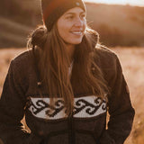 Womens Koru NZ Wool Jacket - Dark Natural Brown