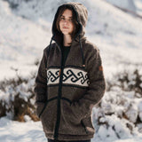 Womens Koru NZ Wool Jacket - Dark Natural Brown