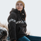 Womens Raglan Wave NZ Wool Jacket - Dark Natural Brown