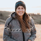 Womens Raglan Wave NZ Wool Jacket - Stone Grey