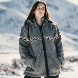 Womens Raglan Wave NZ Wool Jacket - Stone Grey