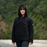 Womens Coastal NZ Wool Jersey - Black