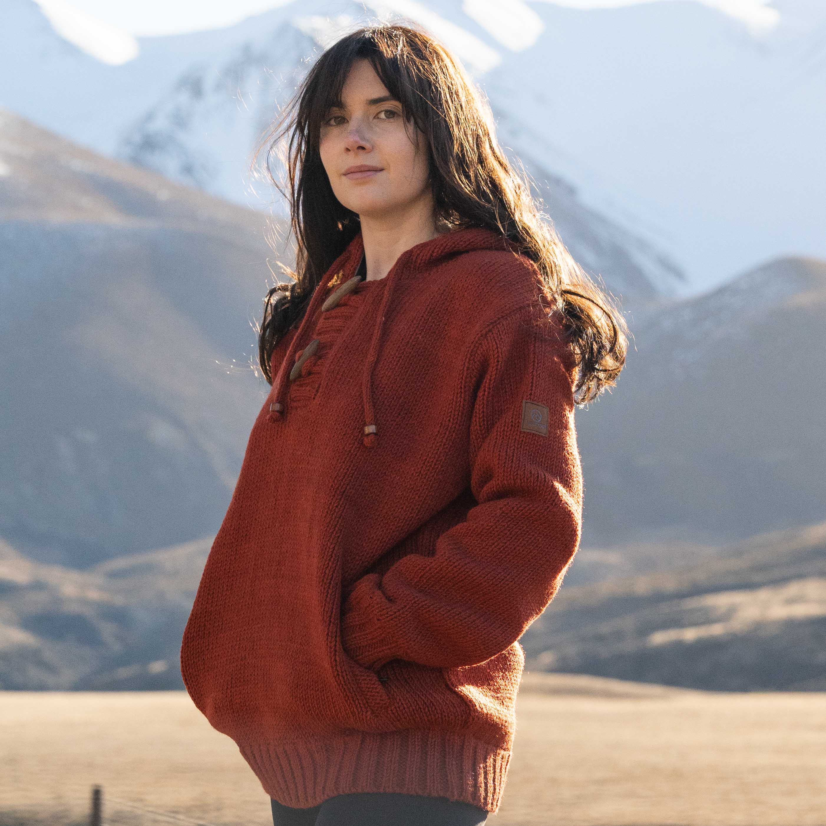 Womens Coastal NZ Wool Jersey - Burnt Orange