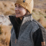 Womens Station Half Zip NZ Wool Jersey - Charcoal Grey