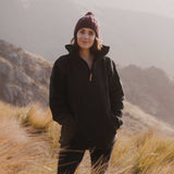 Womens Station Half Zip NZ Wool Jersey - Charcoal