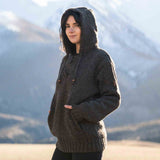 Womens Coastal NZ Wool Jersey - Dark Natural Brown