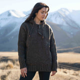 Womens Coastal NZ Wool Jersey - Dark Natural Brown