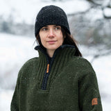 Womens Station Half Zip NZ Wool Jersey - Forest Green
