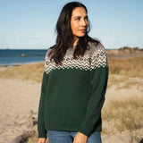 Womens Nordic Lambswool Jersey - Forest