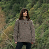 Womens Coastal NZ Wool Jersey - Natural Brown