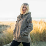 Womens Coastal NZ Wool Jersey - Natural Brown