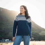 Womens Nordic Lambswool Jersey - Navy
