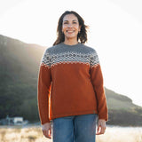 Womens Nordic Lambswool Jersey - Rust