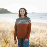 Womens Nordic Lambswool Jersey - Rust