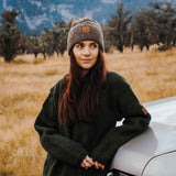 NZ Wool Mountain Beanie - Dark Natural Brown